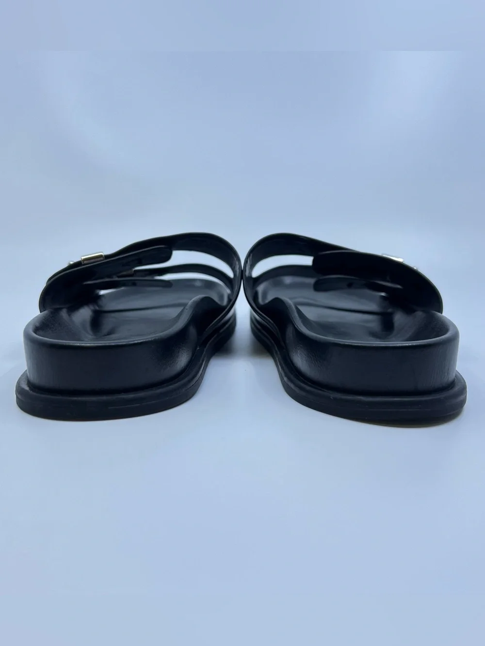 Zara Double Strap Flat Sandal | Black | Size 8 (39) - Picture 7 of 12